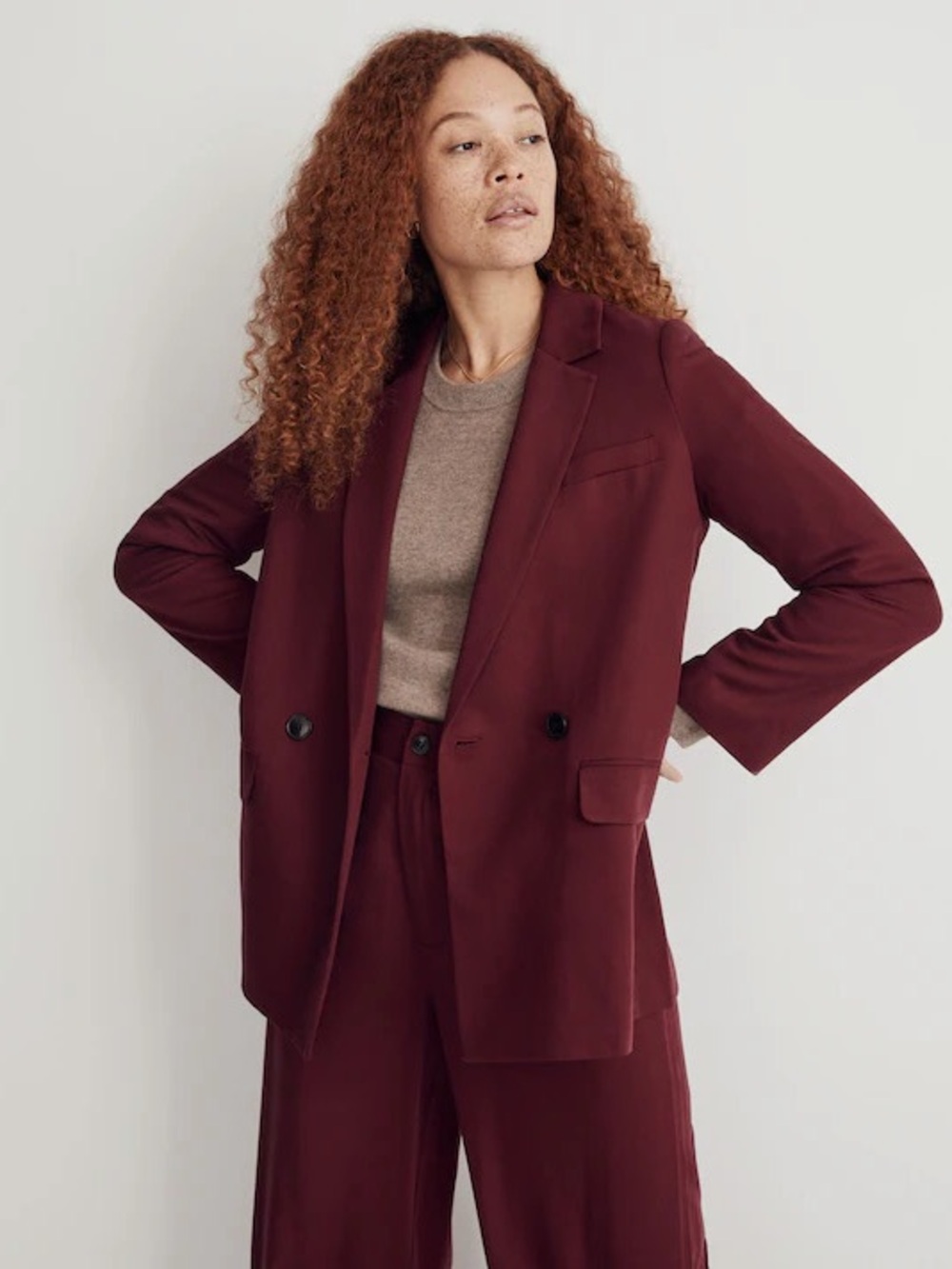 Madewell Cabernet Drapeweave Caldwell Blazer‎